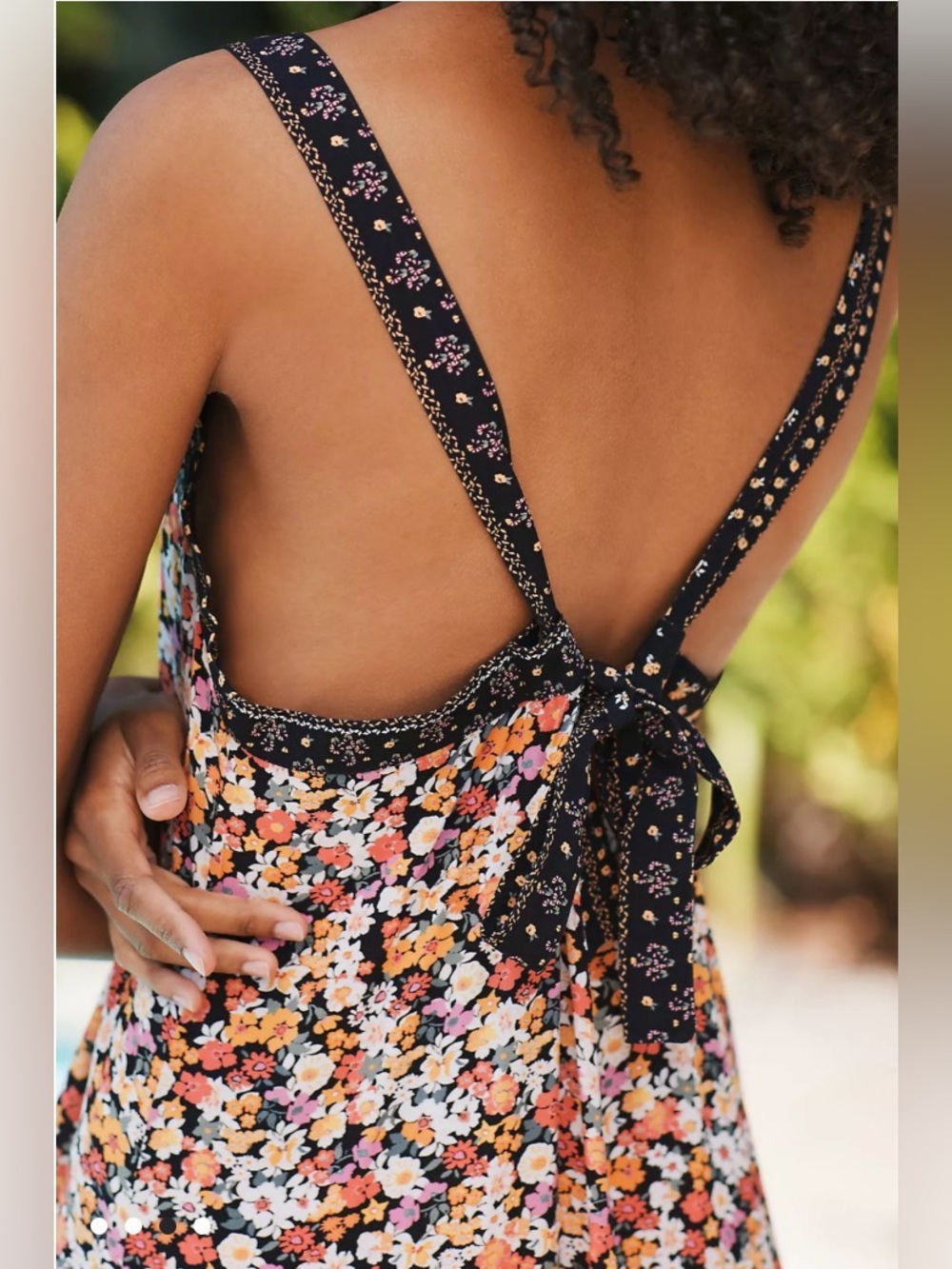 Anthropologie Maaji Calico Alessa Maxi Dress Floral Side Slits Tasseled Size S - Picture 2 of 9